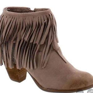 Womens Fringe Booties
